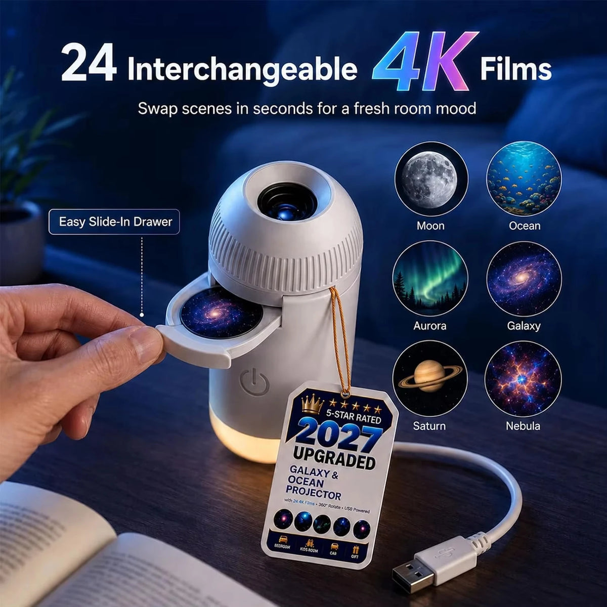 AstraLoom™ 4K Galaxy Star Projector